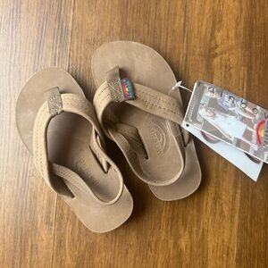RAINBOW SANDALS Kids Toddler 7/8 Leather Sandals - Dark Brown - Back Strap Surf